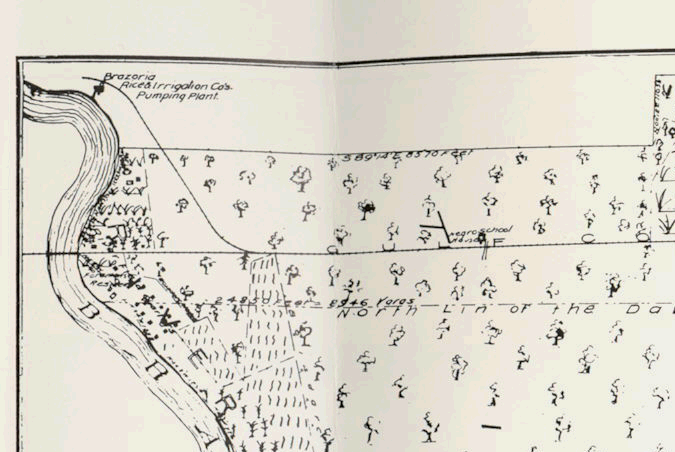 1908 map of T W House's Arcola Sugar Mills plantation including the town of Duke.