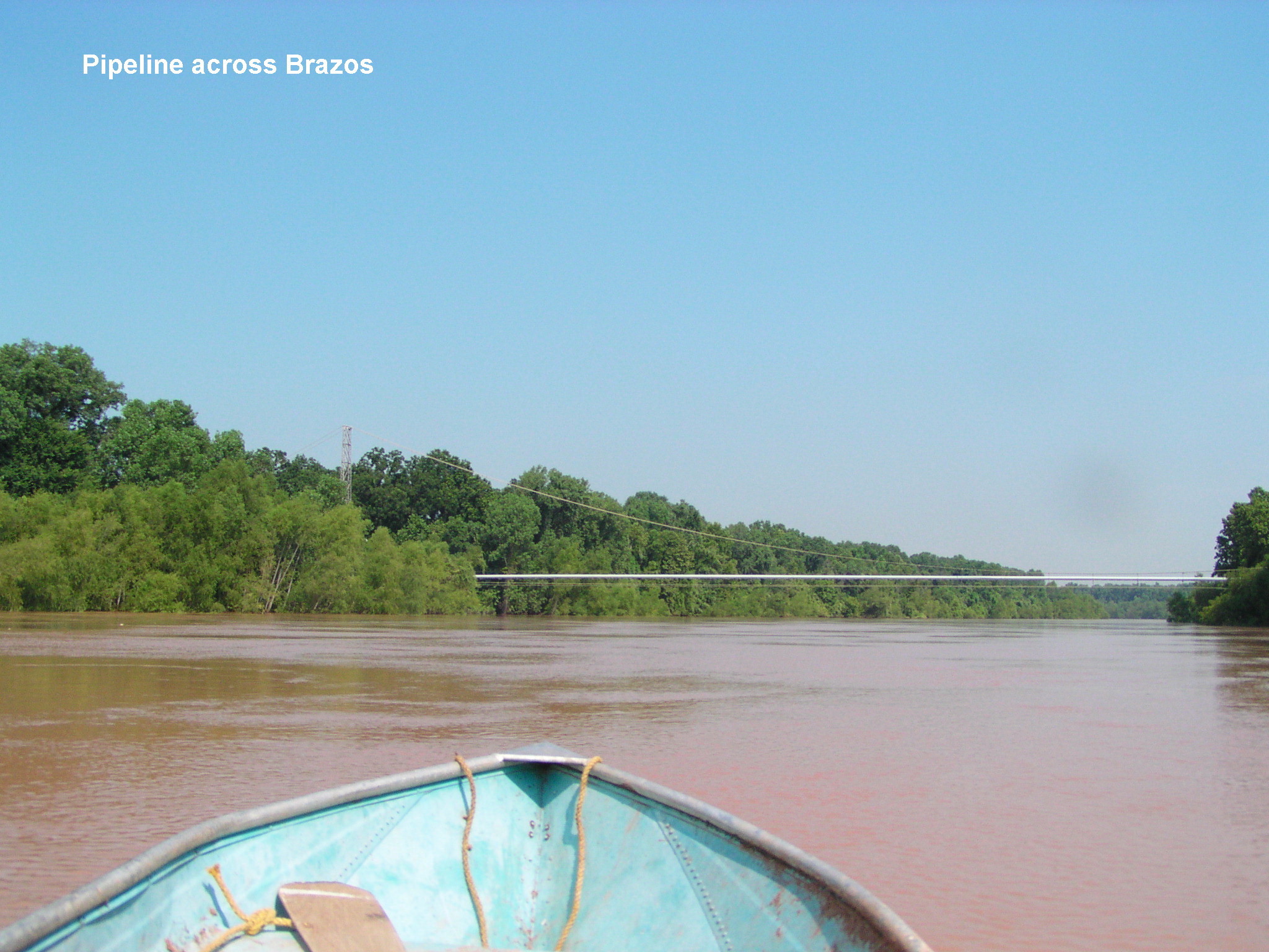 In Sugar Land, Texas, this pipeline would be 100' above low water level.