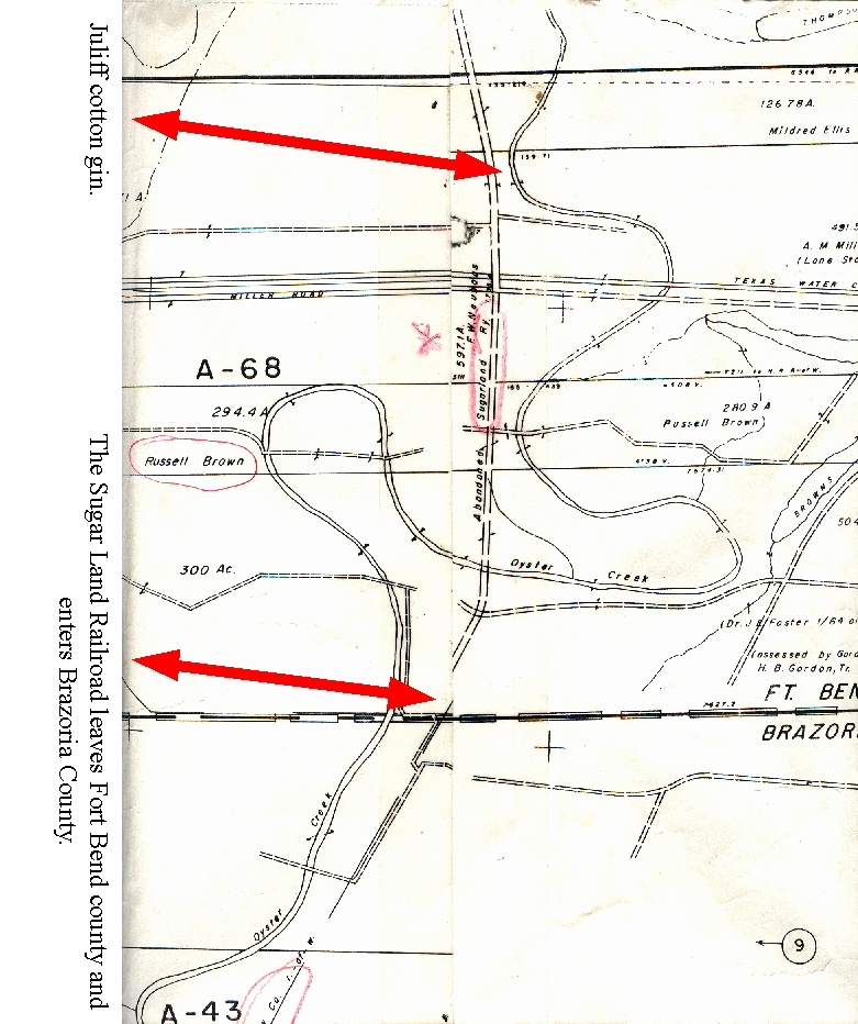 North and Arcola Sigar Mills are to te left. To the right is Brazoria county, Texas